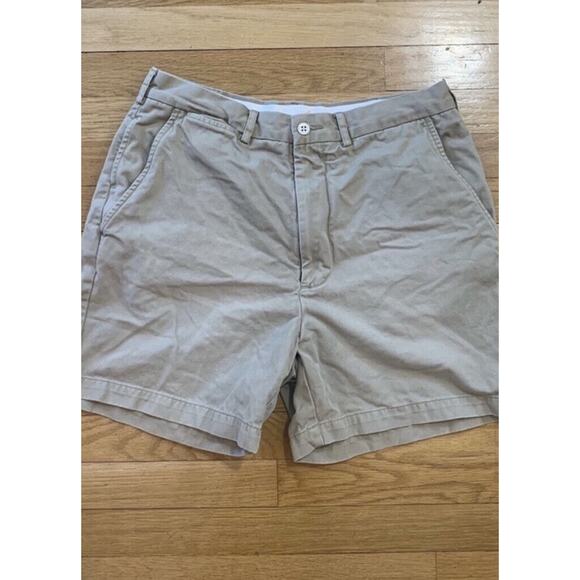 CREMIEUX Men's Khaki Tan Cotton Flat Front Causal Premium Shorts size 34 - Picture 2 of 7